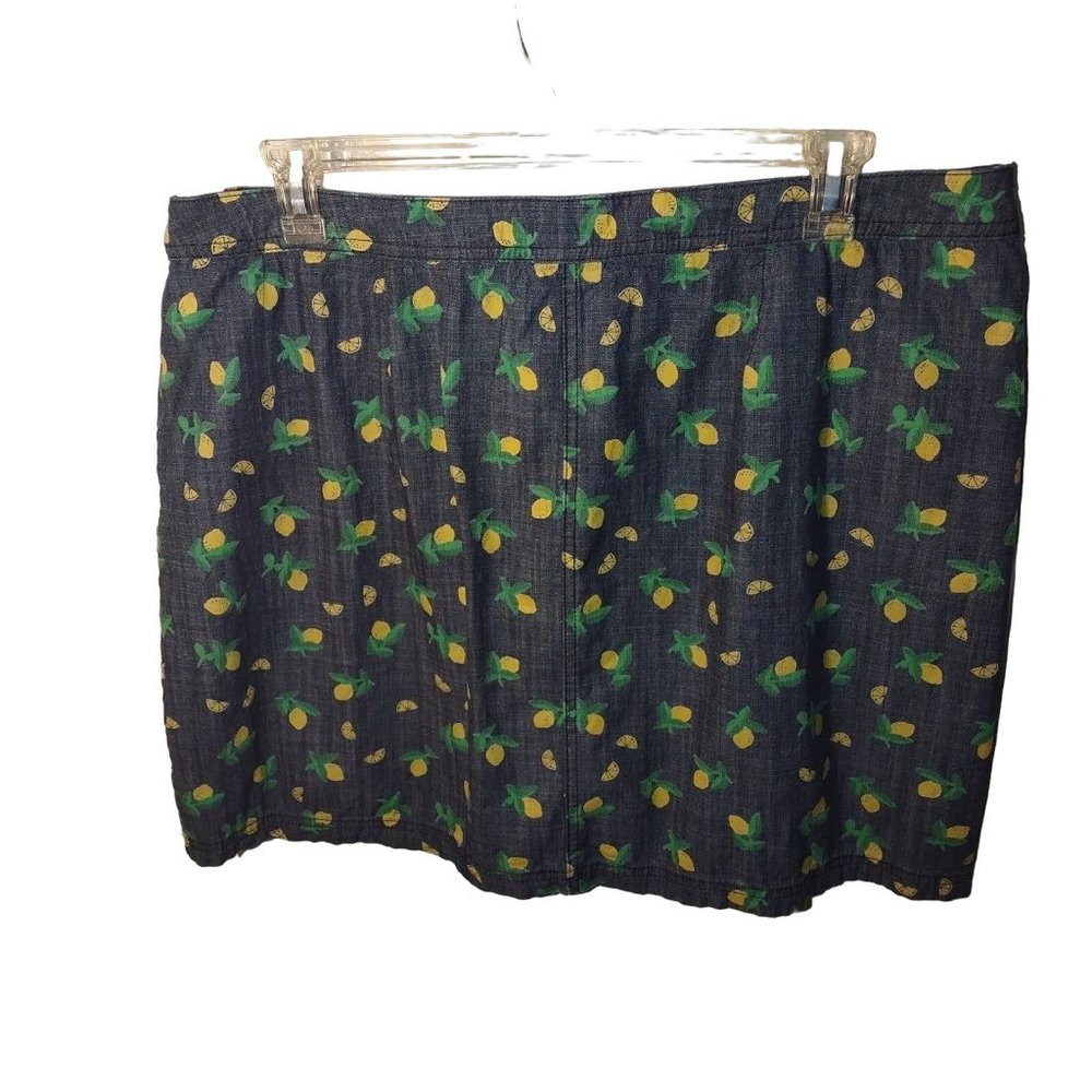 🔷Karen Scott Lemon pattern chambray denim Skorts-Size 18W.